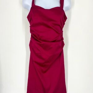 Dress Barn Collection Brandy Rushed Dress Burgundy Size 12
